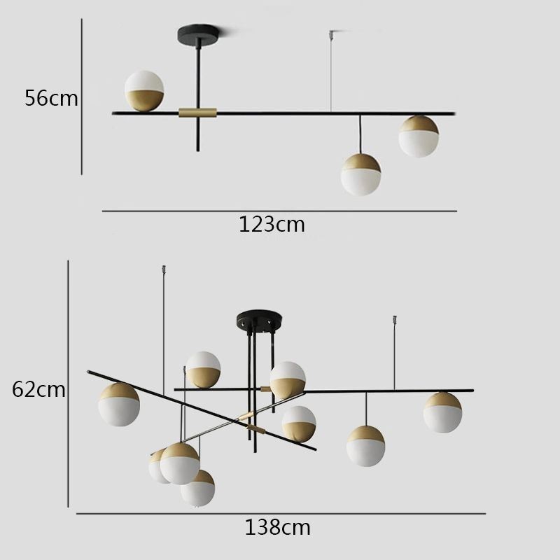 Lustre de teto com bola de vidro