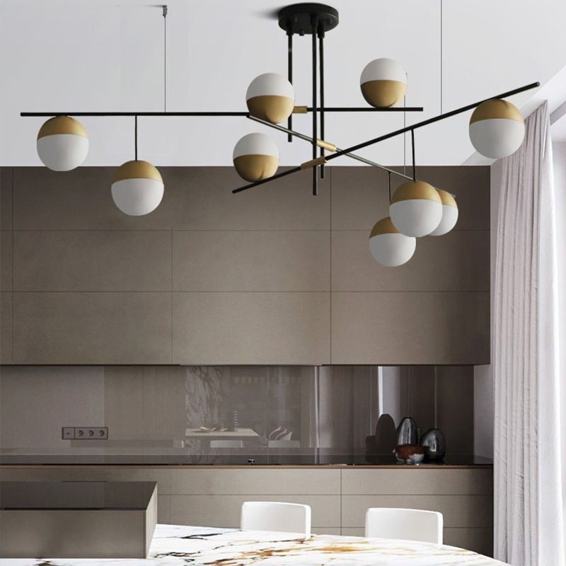 Lustre de teto com bola de vidro