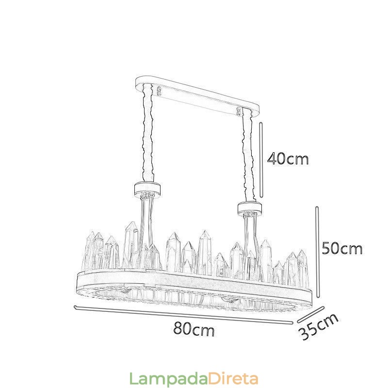 Luminária pendente de cristal contemporânea Luminária de teto de cristal