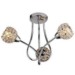 Luminária de embutir moderna e brilhante com 3 luzes em design de cristal
