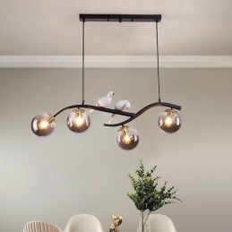 Luminária pendente moderna minimalista com 4 lâmpadas, luz decorativa