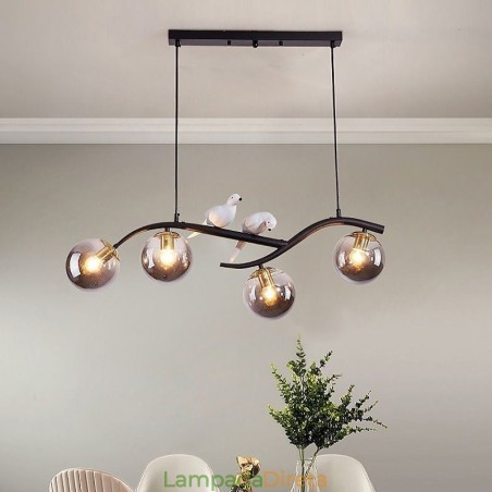 Luminária pendente moderna minimalista com 4 lâmpadas, luz decorativa Luminária pendente moderna minimalista com 4 lâmpadas, luz decorativa