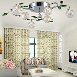 Lustre 6 Luzes Country Alumínio Vidro Cromado