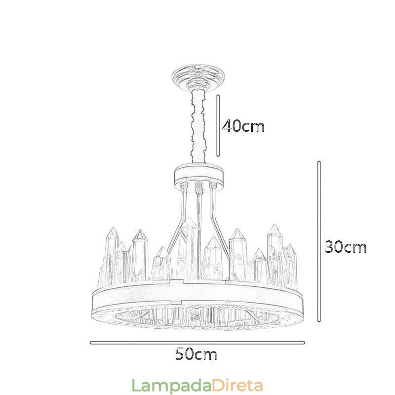 Luminária pendente de cristal moderna, luminária de teto em formato de círculo de cristal