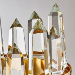 Luminária pendente de cristal moderna, luminária de teto em formato de círculo de cristal