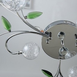 Lustre 6 Luzes Country Alumínio Vidro Cromado
