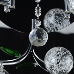 Lustre 6 Luzes Country Alumínio Vidro Cromado