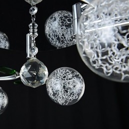 Lustre 6 Luzes Country Alumínio Vidro Cromado
