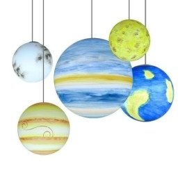 Luminária pendente Nordic Planet Design Lustre exclusivo com planetas do sistema solar