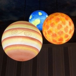 Luminária pendente Nordic Planet Design Lustre exclusivo com planetas do sistema solar
