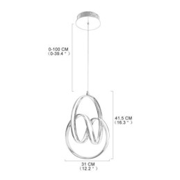 Luminária pendente minimalista moderna com torção circular única e luminária de ilha