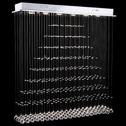 Luminária pendente retangular de cristal, lustre de teto, luminárias de iluminação