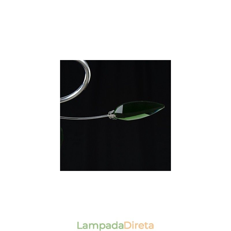 Lustre 6 Luzes Country Alumínio Vidro Cromado