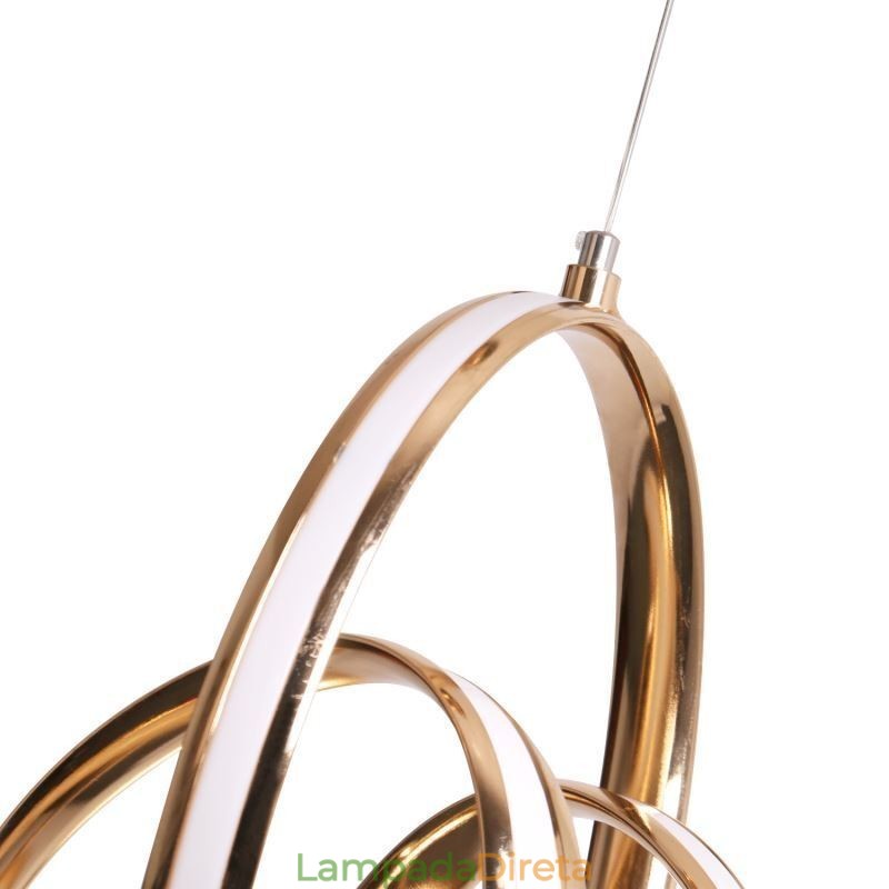 Luminária pendente minimalista moderna com torção circular única e luminária de ilha