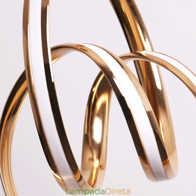 Luminária pendente minimalista moderna com torção circular única e luminária de ilha