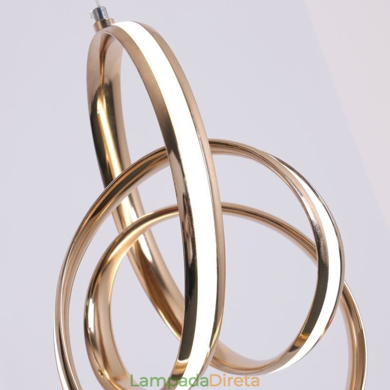 Luminária pendente minimalista moderna com torção circular única e luminária de ilha