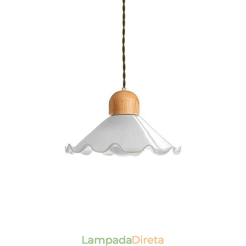 Luminária pendente moderna de vidro com renda, luminária pendente de cabeça única