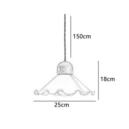 Luminária pendente moderna de vidro com renda, luminária pendente de cabeça única