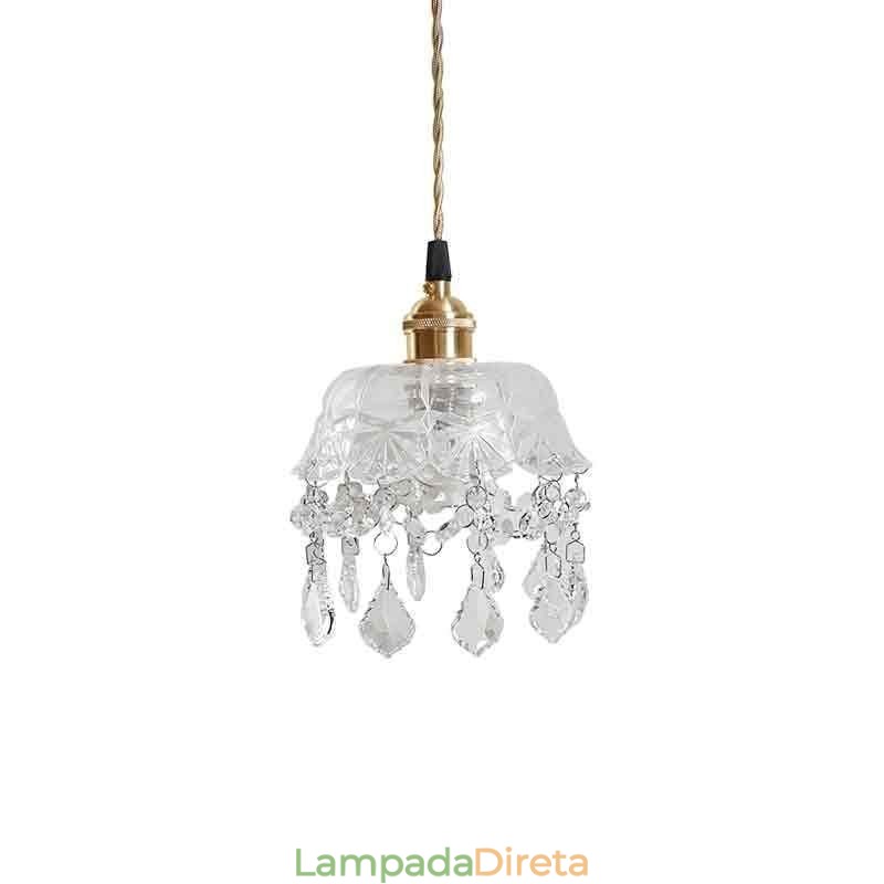 Elegante luminária pendente de vidro com cabeça única Mini luminária pendente