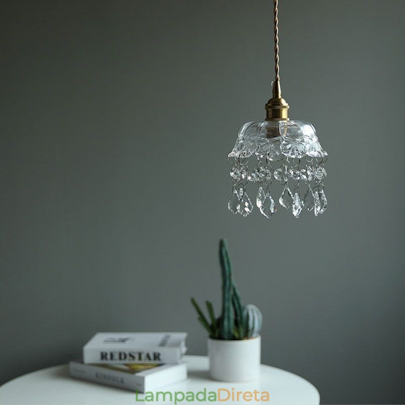 Elegante luminária pendente de vidro com cabeça única Mini luminária pendente