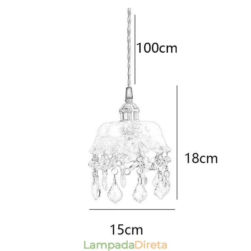 Elegante luminária pendente de vidro com cabeça única Mini luminária pendente
