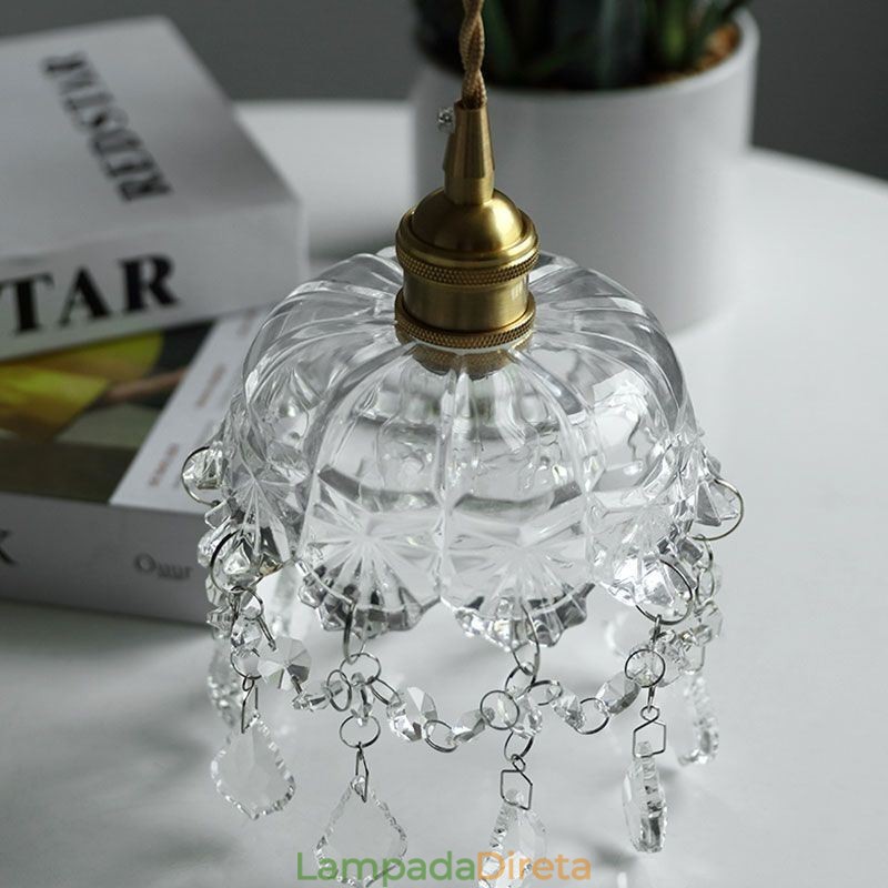 Elegante luminária pendente de vidro com cabeça única Mini luminária pendente