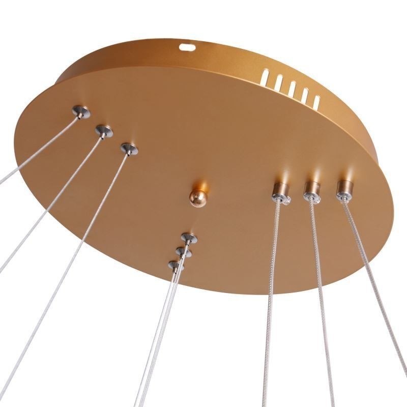 Luminária pendente moderna acrílica 3 anéis lâmpada 80+60+40cm