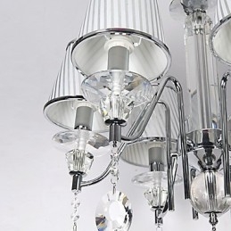 Lustre moderno contemporâneo de cristal galvanizado
