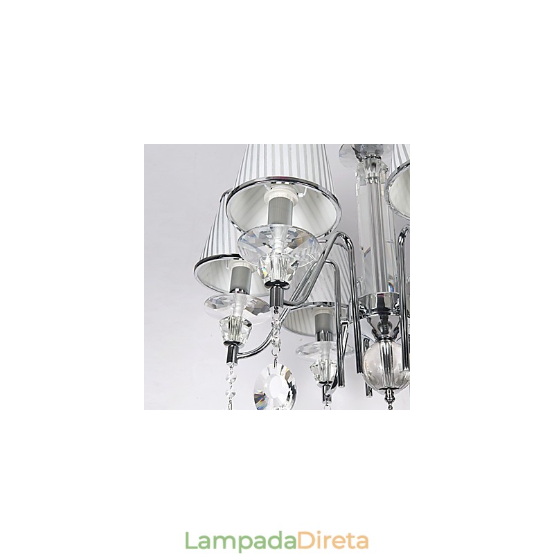 Lustre moderno contemporâneo de cristal galvanizado