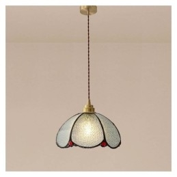 Luminária pendente minimalista de vidro com pétalas, luminária pendente de vidro de cabeça única