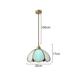 Luminária pendente minimalista de vidro com pétalas, luminária pendente de vidro de cabeça única