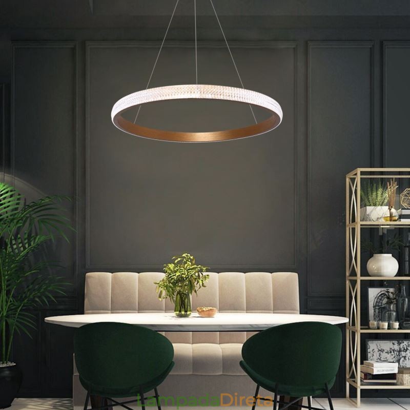 Luminária pendente de anel Luminária minimalista em acrílico