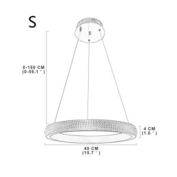 Luminária pendente de anel Luminária minimalista em acrílico