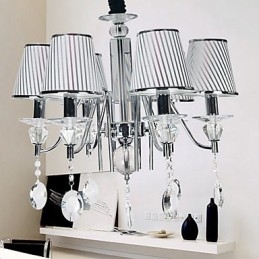 Lustre moderno contemporâneo de cristal galvanizado