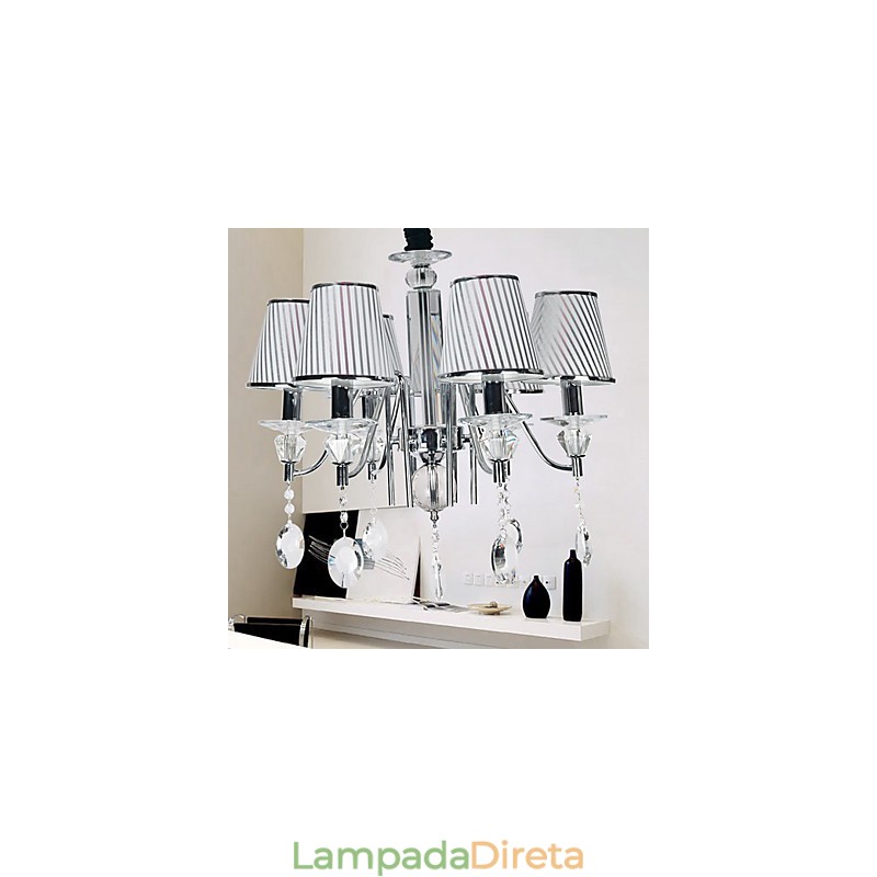 Lustre moderno contemporâneo de cristal galvanizado