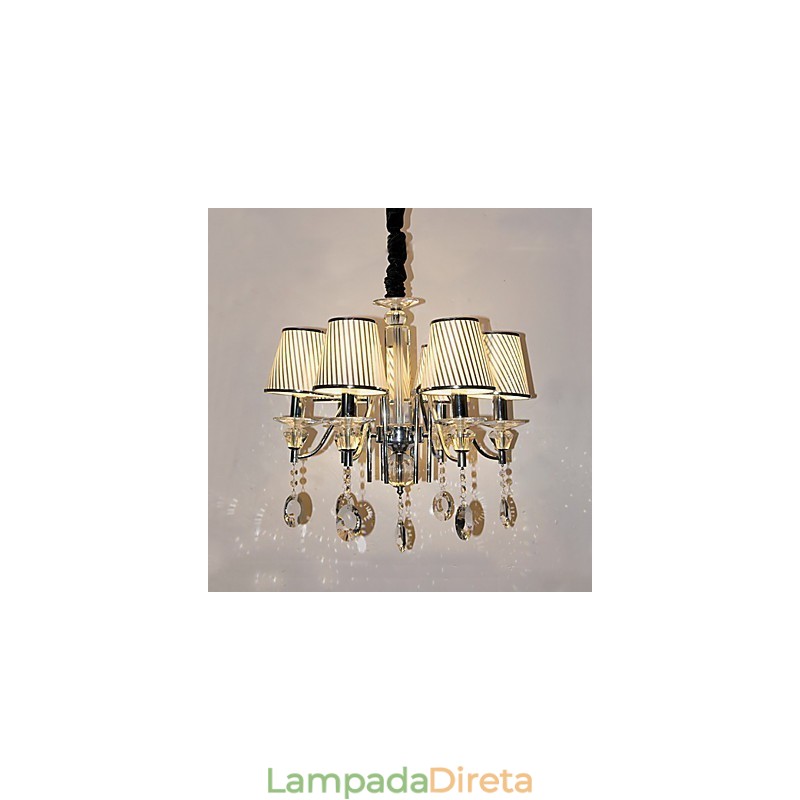 Lustre moderno contemporâneo de cristal galvanizado