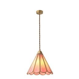 Luminária pendente de vidro estilo japonês, luminária retrô com pétalas