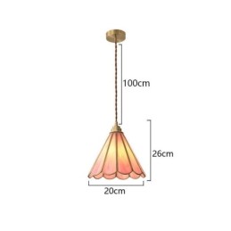 Luminária pendente de vidro estilo japonês, luminária retrô com pétalas
