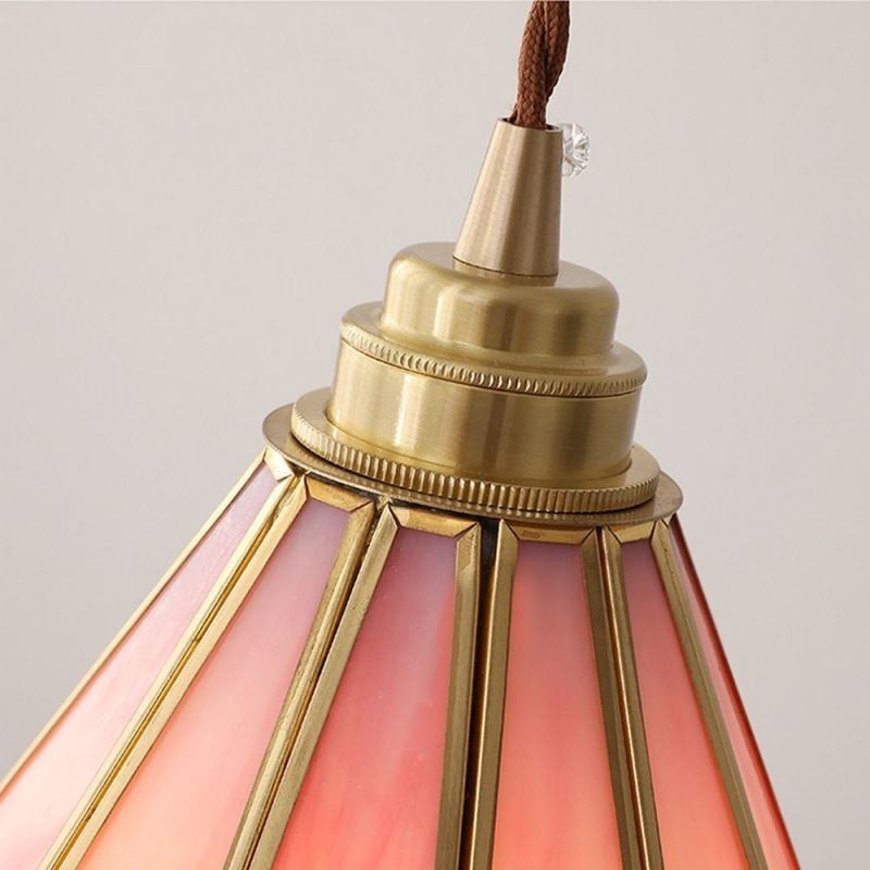 Luminária pendente de vidro estilo japonês, luminária retrô com pétalas