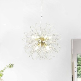 Lustre pendente de cristal dente-de-leão elegante