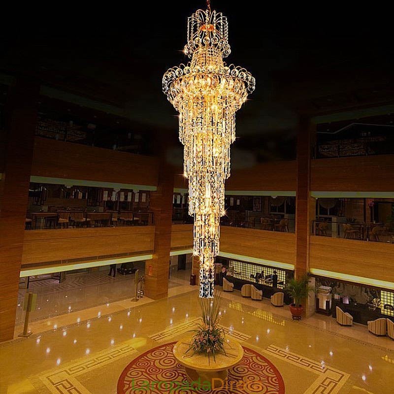 Lustre de cristal europeu com pingente longo