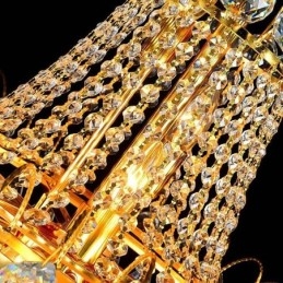 Lustre de cristal europeu com pingente longo