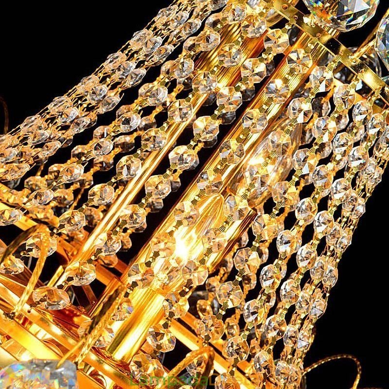 Lustre de cristal europeu com pingente longo