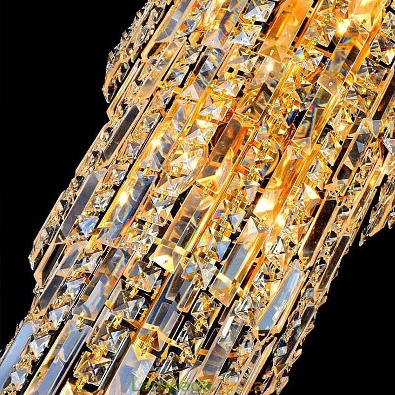 Lustre de cristal europeu com pingente longo