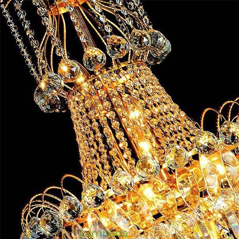 Lustre de cristal europeu com pingente longo