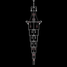 Lustre de cristal europeu com pingente longo