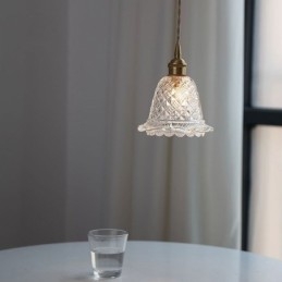 Luminária pendente de vidro com flor moderna 1 luminária decorativa