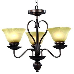 Lustre de vidro de 3 luzes
