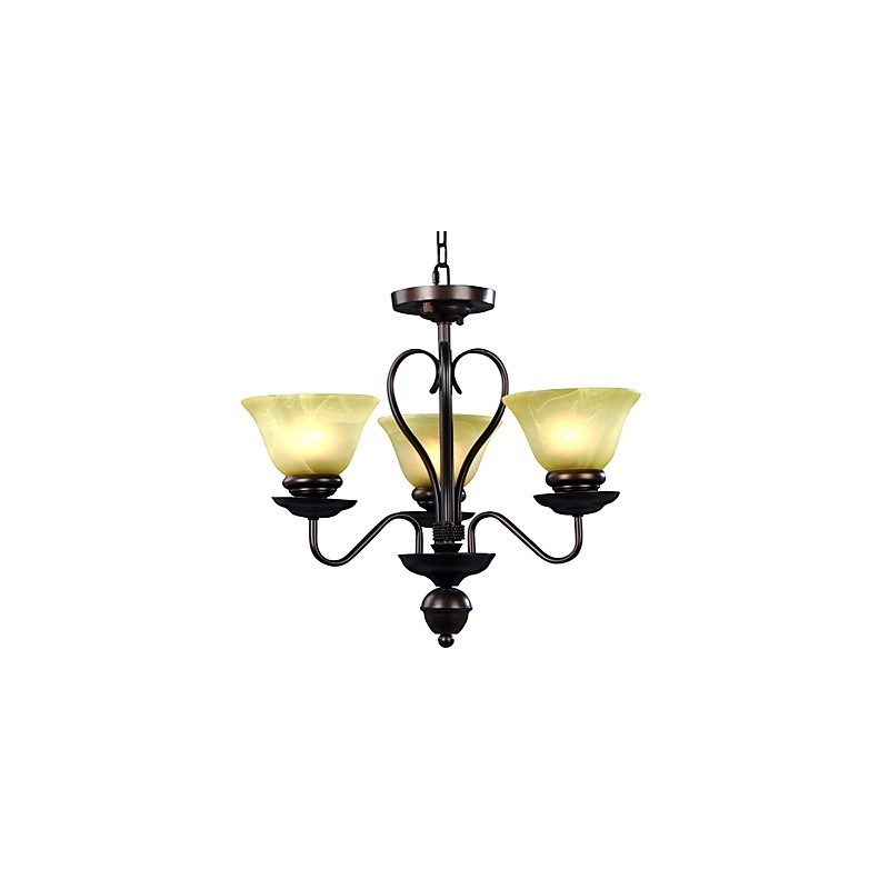 Lustre de vidro de 3 luzes