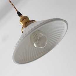 Luminária pendente de cerâmica estilo japonês, luminária pendente retrô plissada